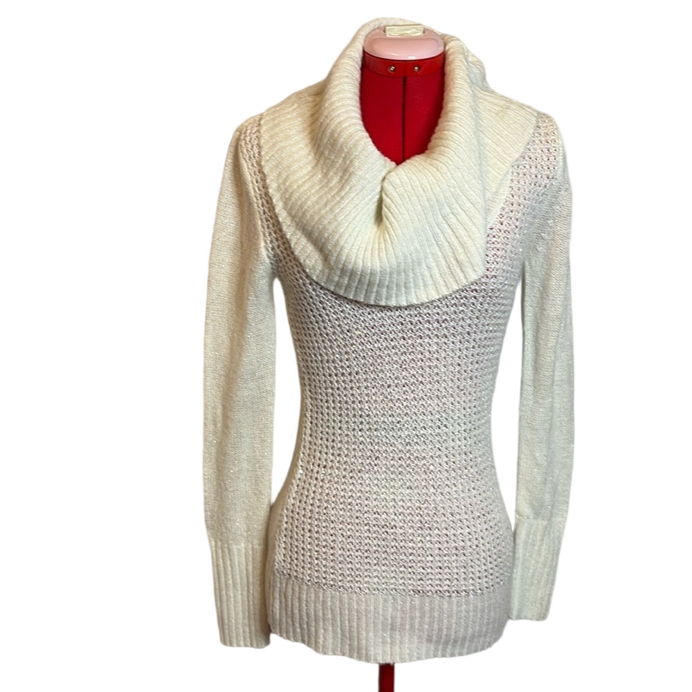 Candies sparkly cream turtle neck MM388